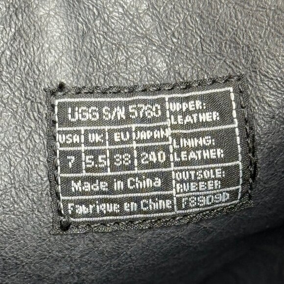 Ugg Ashur 5760 Boots Womens EU 38 US 7 Gray Crinkled Leather Knee High Boho - Picture 16 of 16